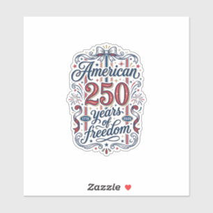 Pegatina Camiseta Patriótica 250 Años de Libertad Americana