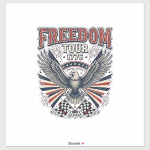 Pegatina Camiseta Patriótica Águila Vintage Freedom Tour 17