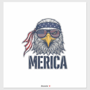 Pegatina Camiseta Patriótica Águila Vintage Merica Diseño_1