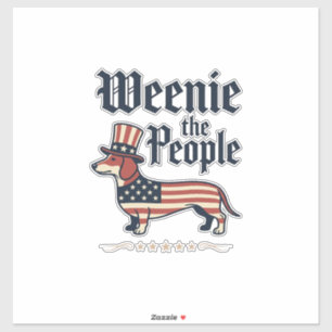 Pegatina Camiseta patriótica de Dachshund Weenie the People