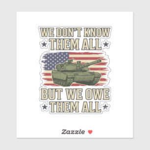 Pegatina Camiseta Patriótica de Tanque de Recuerdo Militar