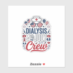 Pegatina Camiseta Patriótica Enfermera Crew Diálisis 4 de J