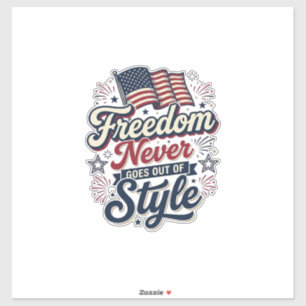Pegatina Camiseta Patriótica Libertad Nunca Pasa De Moda De