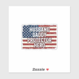 Pegatina Camiseta Patriótica Marido Papá Protector Héroe Ba