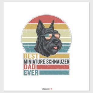 Pegatina Camiseta Patriótica Vintage de Papá Schnauzer Mini
