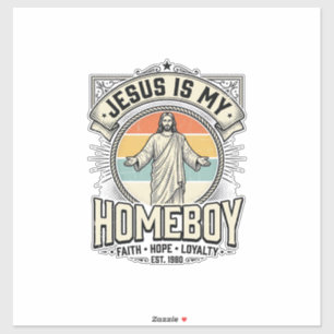Pegatina Camiseta Religiosa Vintage Jesús Es Mi Amigo