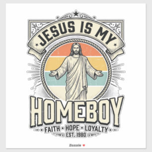 Pegatina Camiseta Religiosa Vintage Jesús Es Mi Amigo