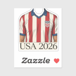 Pegatina Camiseta Retro de Fútbol de USA Estilo Patriótico 