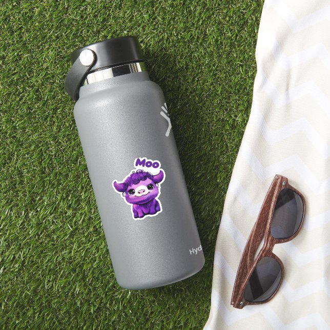 Pegatina Camiseta sobredimensionada de vaca púrpura (HydroFlask Insitu)