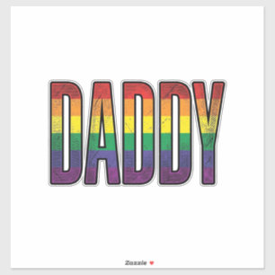 Pegatina Camiseta tipográfica Vintage Rainbow Daddy Pride_1