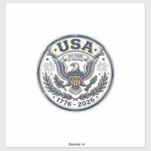 Pegatina Camiseta USA 250 años de libertad águila vintage i