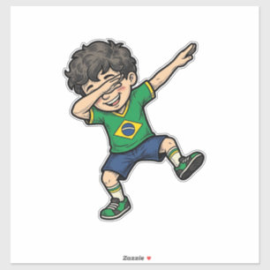 Pegatina Camiseta Vector Vintage Chico Dab Fútbol Brasil_1