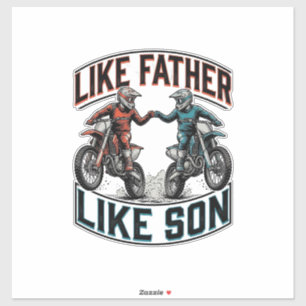 Pegatina Camiseta Vector Vintage Motocross De Padre a Hijo
