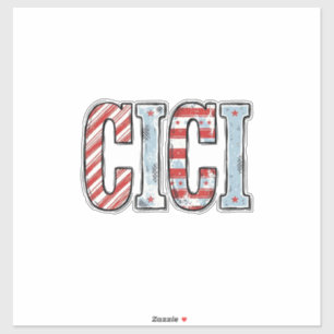 Pegatina Camiseta vectorial con nombre CICI patriótico vint
