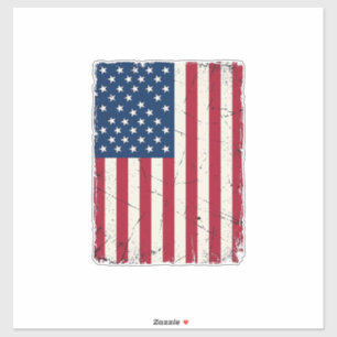 Pegatina Camiseta vectorial de bandera americana desgastada