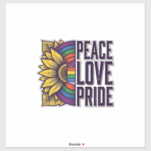 Pegatina Camiseta Vectorial de Flor Vintage de Paz Amor Org