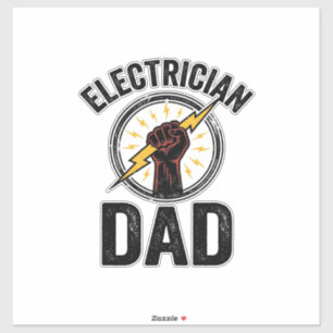 Pegatina Camiseta vectorial de grabado vintage de papá elec