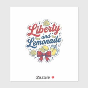 Pegatina Camiseta vectorial de limón patriótico Libertad y