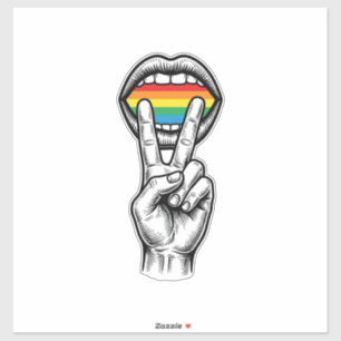 Pegatina Camiseta Vectorial de Orgullo de Mano de Paz Arcoí