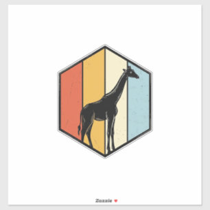 Pegatina Camiseta Vectorial de Safari Geométrico de Jirafa