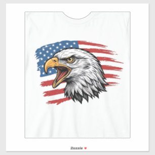 Pegatina Camiseta Vectorial Patriótica de Bandera de Águila