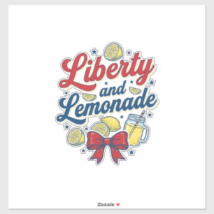 Pegatina Camiseta Vectorial Patriótica de Limonada y Libert