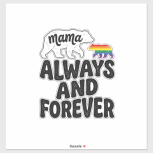 Pegatina Camiseta Vintage Arcoíris Mama Bear Siempre Y Por