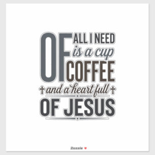 Pegatina Camiseta Vintage de Diseño de Cita de Jesús Café C