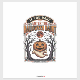 Pegatina Camiseta Vintage de Halloween Calabaza Grabada Esp
