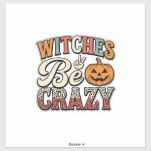 Pegatina Camiseta Vintage de Halloween de Brujas Loca Diseñ