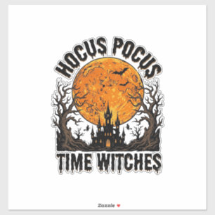 Pegatina Camiseta Vintage de Halloween de Brujas Tiempo Hoc