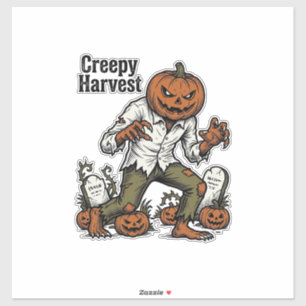 Pegatina Camiseta Vintage de Halloween de Monstruo de Cabez