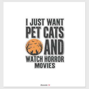 Pegatina Camiseta vintage de Halloween de terror de gatos d
