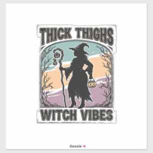 Pegatina Camiseta Vintage de Halloween Vibraciones de Bruja