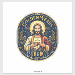 Pegatina Camiseta Vintage de Jubilación de Jesús Cristiana