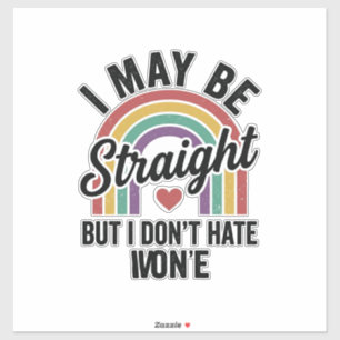 Pegatina Camiseta vintage de orgullo arcoíris Straight But 