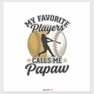 Pegatina Camiseta Vintage Jugadores Favoritos Papaw Béisbol
