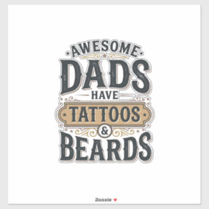 Pegatina Camiseta Vintage Los Papás Geniales Tienen Tatuaje