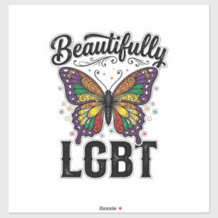 Pegatina Camiseta Vintage Orgullo Mariposa LGBT Hermosa_1