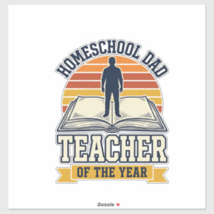 Pegatina Camiseta Vintage Papá Profesor De Homeschool Del A