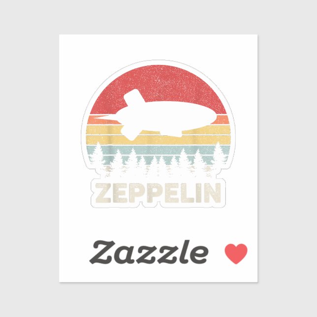 Pegatina Camiseta Vintage Retro Zepelín Dirigible Aerostato (Hoja)