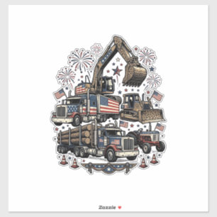 Pegatina Camiseta vintage vehículos de construcción patriót