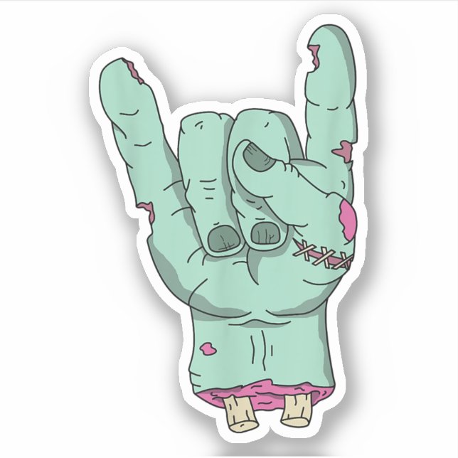 Pegatina Camiseta Zombie Hands Horror Halloween - Hueso rot (Anverso)