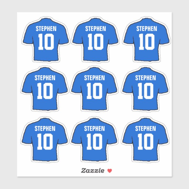 Pegatina Camisetas de Fútbol Azul (Hoja)