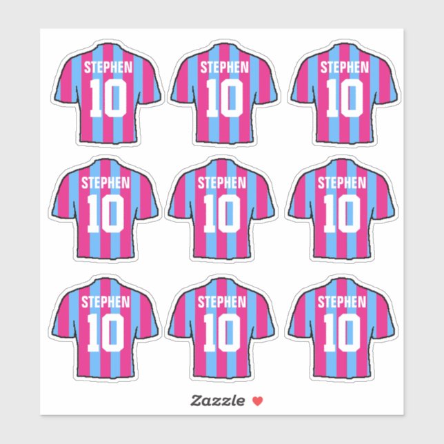 Pegatina Camisetas de Fútbol Claret y Blue (Hoja)