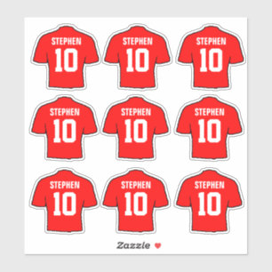 Pegatina Camisetas de fútbol rojas