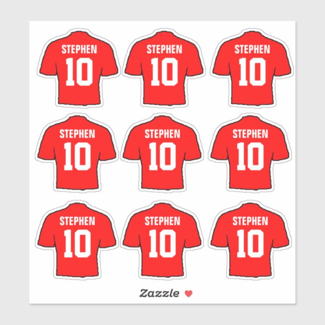 Pegatina Camisetas de fútbol rojas (Hoja)