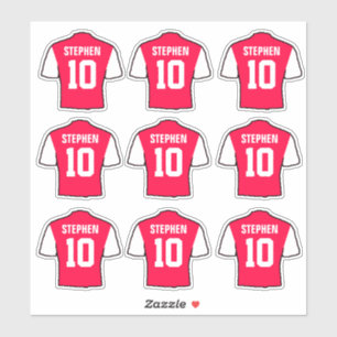 Pegatina Camisetas de fútbol rojas y blancas