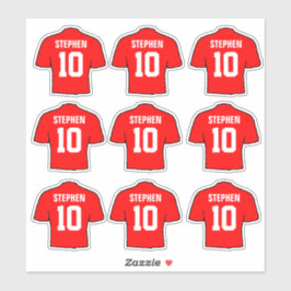 Pegatina Camisetas de Fútbol Rojo