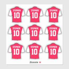 Pegatina Camisetas de Fútbol Rojo y Blanco